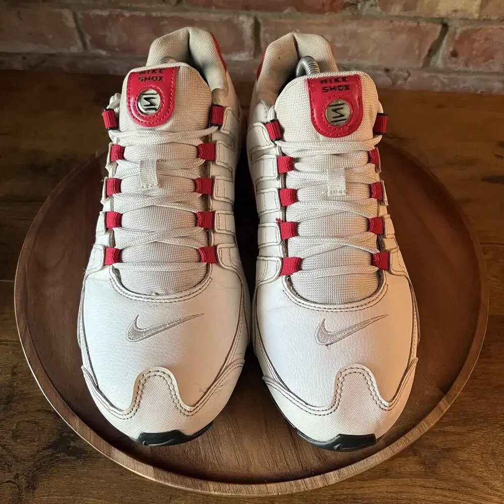 Nike Shox NZ White Red Black 378341-110 Mens Size 10 Low Top Athletic Shoes